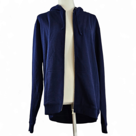 NWT Hill House The Teddy Zip Up Light Weight Jacket Sz. S Navy Blue - Picture 2 of 7